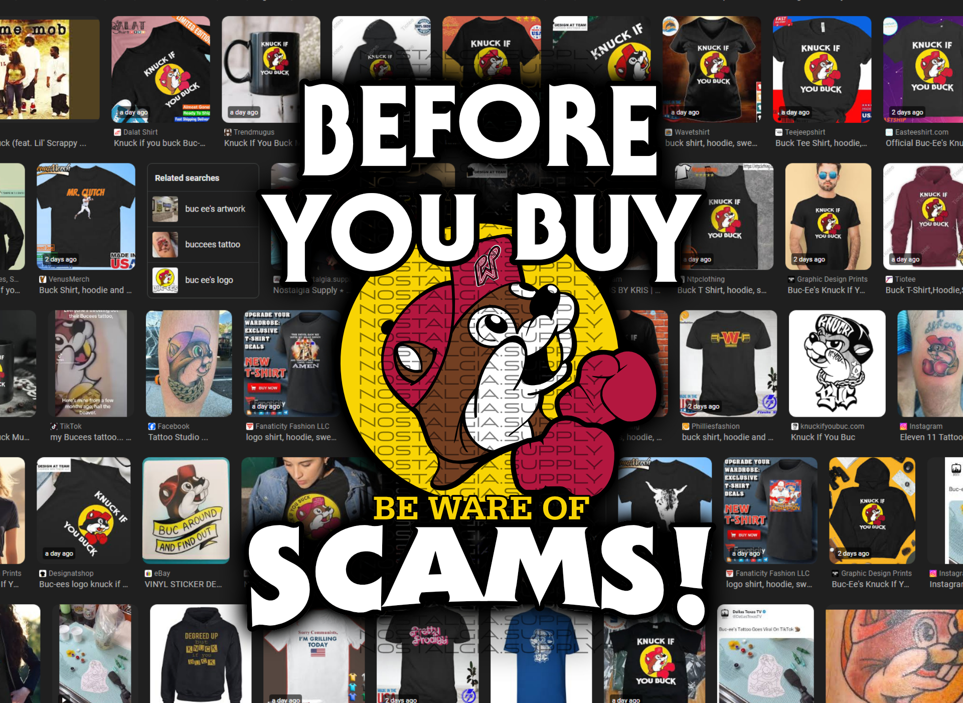 Knuck if you Buck Buc-ee’s Bucees T-shirt Scams