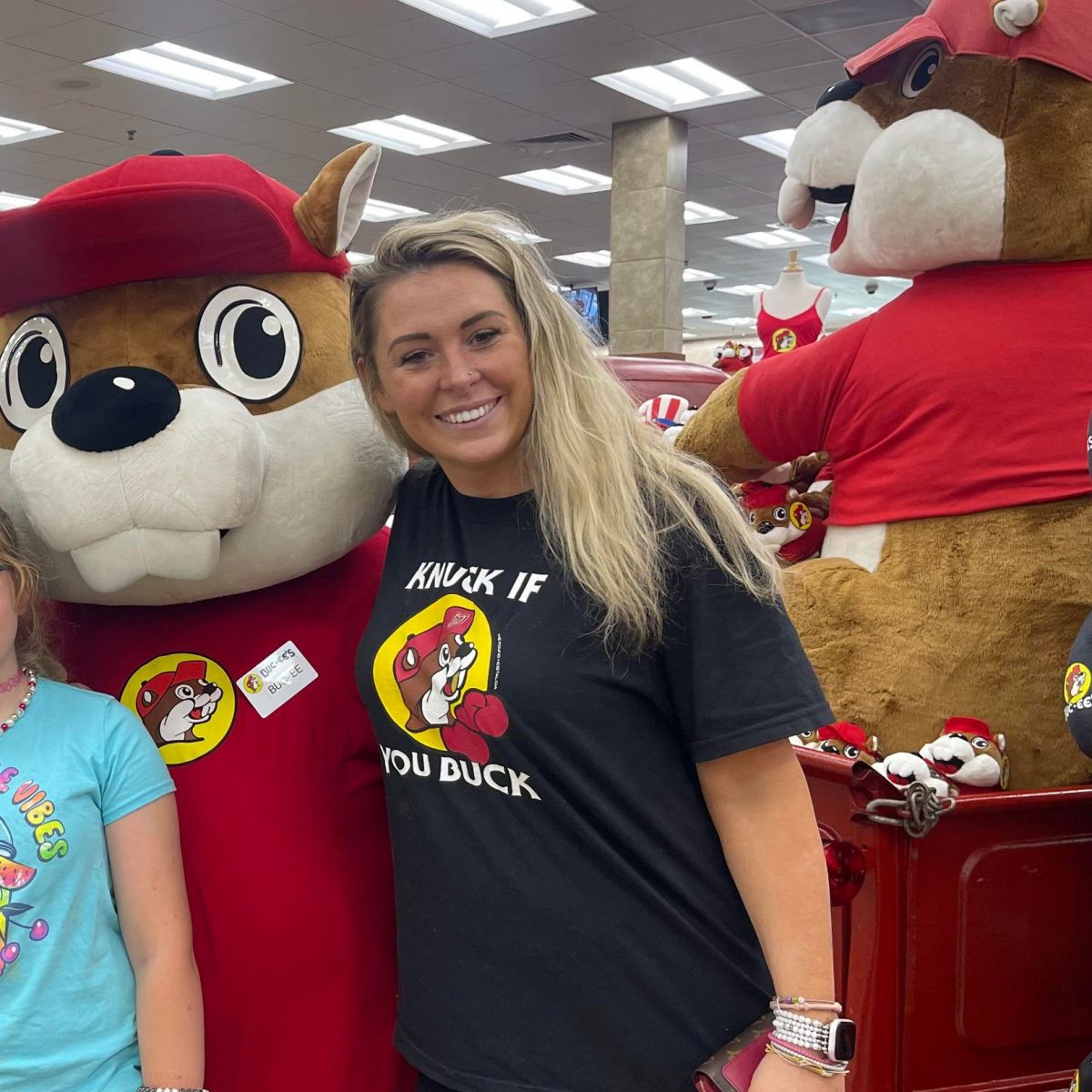 Official Knuck if you Buck Bucees Tee as seen at Buc-ee's by Nostalgia.Supply